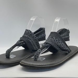 Sanuk Black Yoga Mat Sandals 8